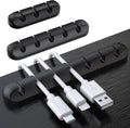 Black Cable Clips - Set of 3 - Self-Adhesive Cable Holders - Cable Management for Desk & Office.