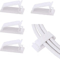Adjustable Cable Clamps White - Set of 50 - Self-Adhesive Cable Clips - Cable Management for Desk & TV.