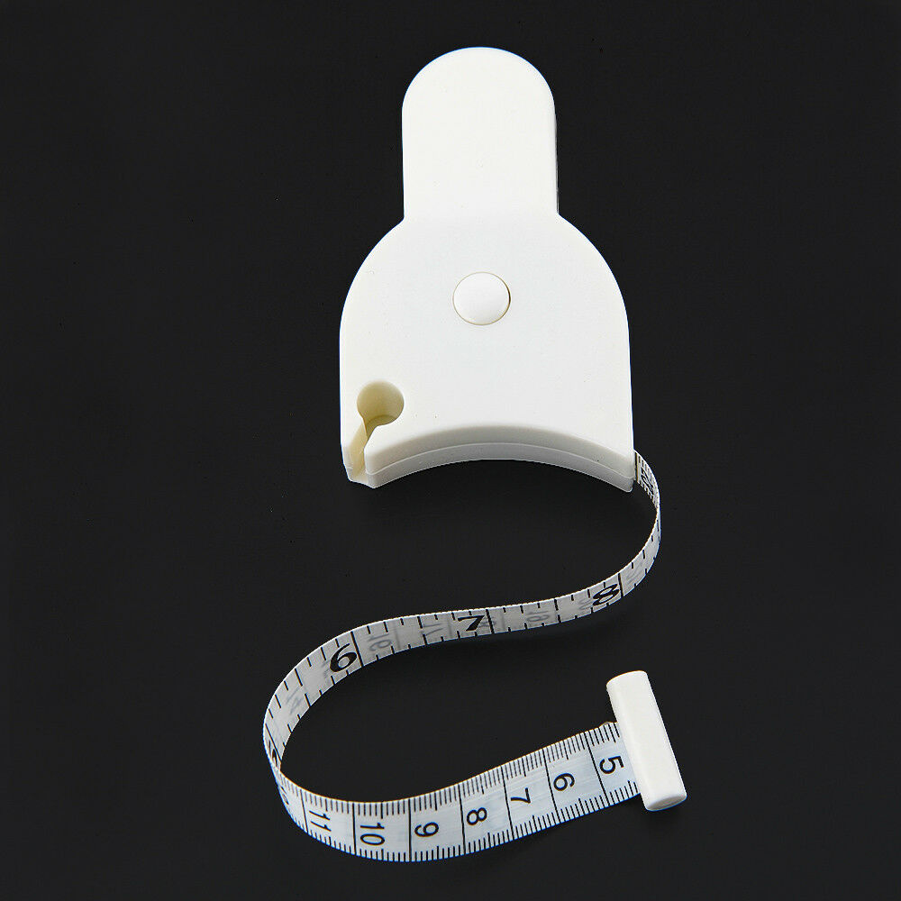 Body Measuring Tape, 60 Inch Retractable Measuring Tape for Body: Waist, Hip, Bust, Arms, and More (White) White