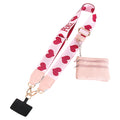 Clip and Go Phone Strap with Zipper Pouch,Crossbody Adjustable Chain Lanyard with PU Leather Wallet for All Phones E