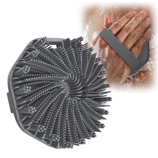 Scrubbies The Sud Bud Silicone Body Scrubber - Exfoliating for Sensitive Skin, Shower Use, Hanging Design, Durable Massage Brush,##grey/1 pc #grey