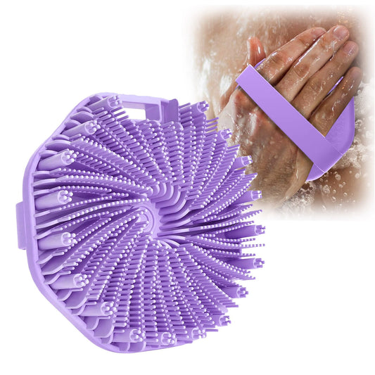 Scrubbies The Sud Bud Silicone Body Scrubber - Exfoliating for Sensitive Skin, Shower Use, Hanging Design, Durable Massage Brush,##grey/1 pc #purple