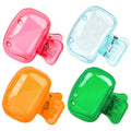 4 Pack Travel Toothbrush Head Covers Portable Toothbrush Protector Cap Brush Pod Case Protective Plastic Clip for Household Travel, Camping, Bathroom, School, Business Clear, Yellow, Grey, Blue