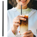 Dmlowu 100Pc 10 Inch Coffee & Cocktail Stirrers/Straws Disposable Plastic Sip Stir Swizzle Sticks - Black