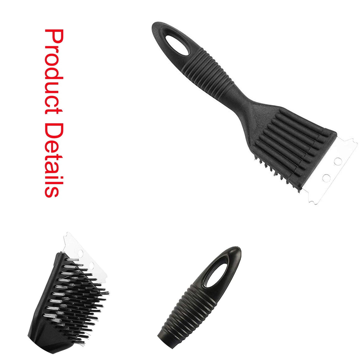 Tyidzon 2Pc Grill Brush and Scraper, 2-In-1 Stainless Steel Scraper, Grill Brush Extra Strong BBQ Cleaner Accessories Heavy Duty Barbecue Grill Cleaning Brush Cleaner 8 Inch Black#1