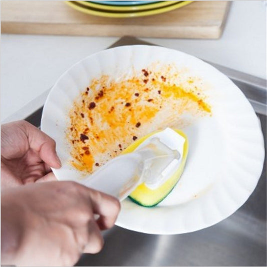 PALIFEUR Non-Scratch Dish wand, Scrubber for Cleaning Kitchen, Bathroom, Household, Dish Scrubber Safe for Non-Stick Cookware, DishWand, Sponge Wand, Dish Sponge with Handle white