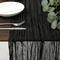 PALIFEUR Cheesecloth Table Runner, 35 x 71 Inch Cheese Cloth Table Runner for Wedding Bridal Shower Party, Home Decorations Table Runners Cheesecloth Black