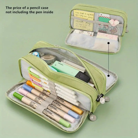 PALIFEUR Pencil Case Large Capacity Pencil Pouch, Multi-layer Aesthetic Pen Bag, Sturdy Multifunctional Pencil Bag, Pencil Box, Sky Blue Green