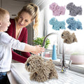 PALIFEUR Hangable Towels Cute Dog Hand Towels, Highly Absorbent Kitchen Towels Soft Thicker Hand Towels for Bathroom Funny Cartoon Gifts for Women Kitchen Bathroom Decor, Blue Gray