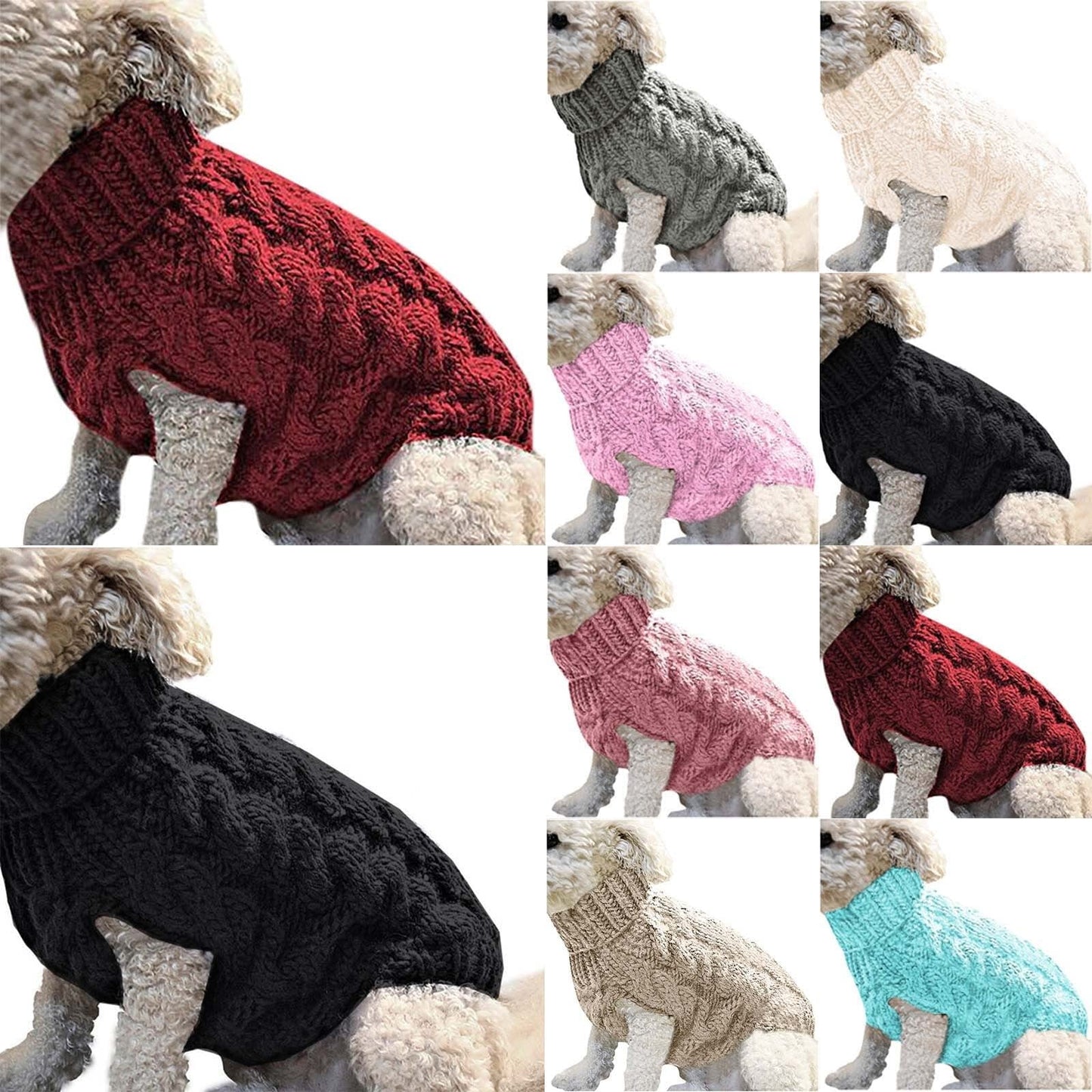 Xuniizn Dog Sweater for Small Medium Dogs, Warm Comfortable Winter Pet Clothes, Cute Knitted Sleeveless Pet Sweaters for Puppies, Cats, Dog Apparel & Accessories M Hot Pink