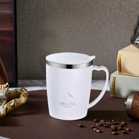 Insulated Coffee Mug with Handle & Lid - 17oz Stainless Steel Travel Tumbler, Double Wall Vacuum (Black) by PALIFEUR 20_【Couple Set】 Matching Pair Coffee Mug Set