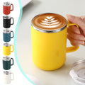 Insulated Coffee Mug with Handle & Lid - 17oz Stainless Steel Travel Tumbler, Double Wall Vacuum (Black) by PALIFEUR 25_【Limited Time Discount】 Get It at a Reduced Price!