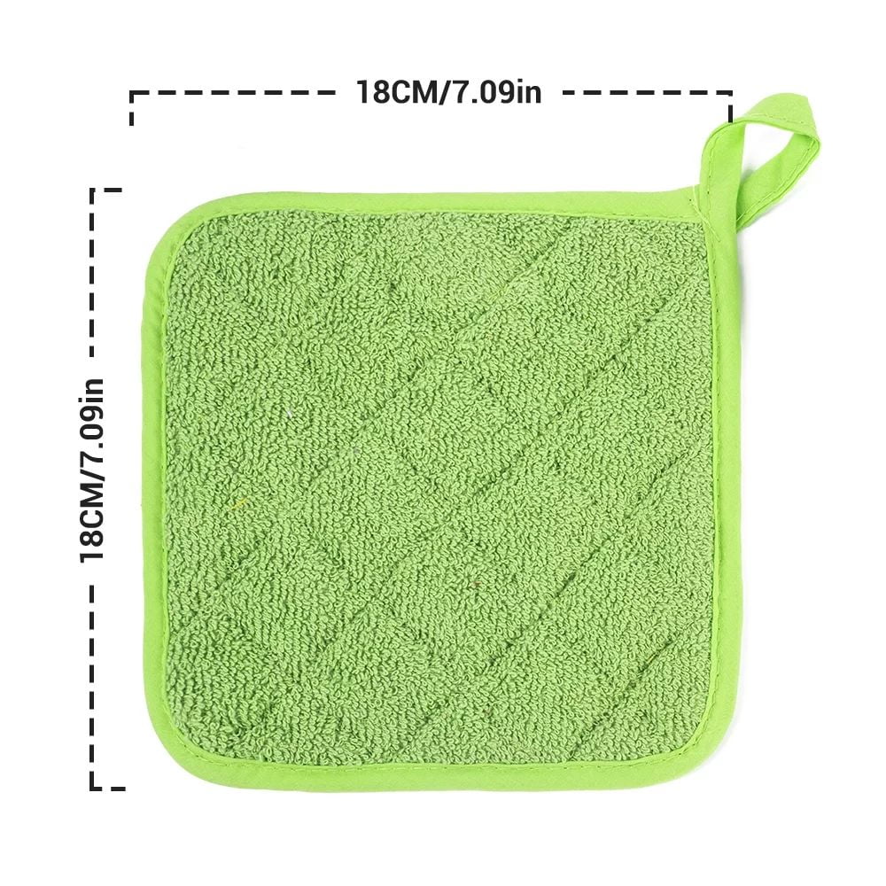 4 Pack Pot Holders for Kitchen Heat Resistant Pot Holders Sets Oven Hot Pads Terry Cloth Pot Holders for Cooking Baking(7"x 7",GRAY) 7" x 7" BLUE