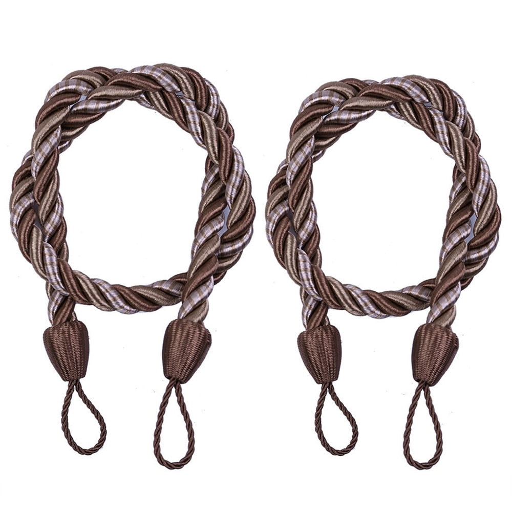 LSLJS Curtain Tiebacks Clearance Under $5! Curtain Holdbacks, 2PCS Curtain Tie Backs for Curtains, Ropes Tie Backs for Curtain Cord Buckle Tiebacks Tie Backs Beige Coffee