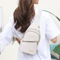 Suncoda Sling Bag for Women, Crossbody Sling Backpack Small Sling Bag Multipurpose Crossbody Shoulder Bag Travel Hiking Backpack, Sling Bag for Men #1-White