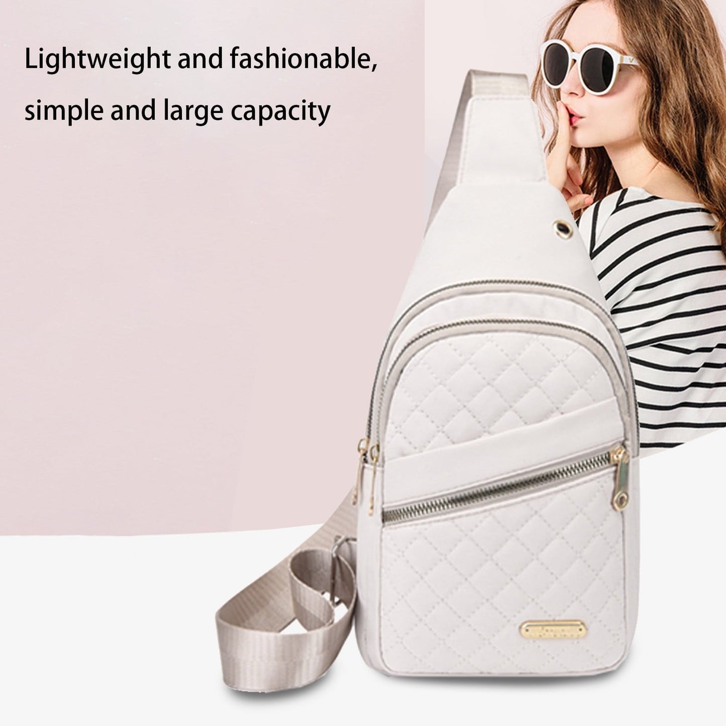 Suncoda Sling Bag for Women, Crossbody Sling Backpack Small Sling Bag Multipurpose Crossbody Shoulder Bag Travel Hiking Backpack, Sling Bag for Men #1-White