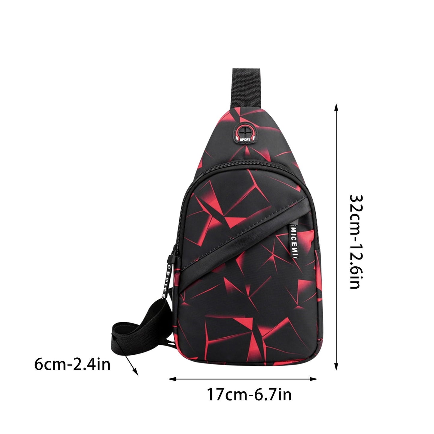 Suncoda Sling Bag for Women, Crossbody Sling Backpack Small Sling Bag Multipurpose Crossbody Shoulder Bag Travel Hiking Backpack, Sling Bag for Men #4-Red