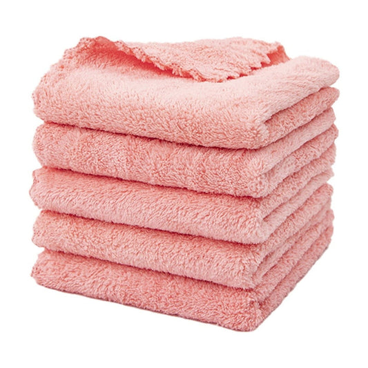 0.04lb Once for All Safe Food-Grade Items: Kitchen Cleaning Supplies! 1 Pack of Fiber Cleaning Cloth Available in 4 Colors (Green/White/Yellow/Black), Daily Home Products Kitchen Utensils Set Pink