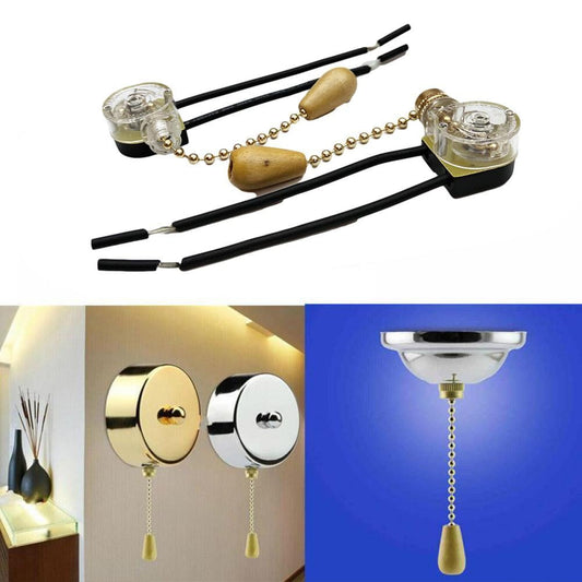 2pcs Universal Ceiling Fan Wall Light Replacement Pull Chain Cord Switch Control M5B2