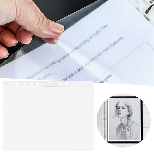 JWDX Document Bag Clearance, Material Bag, 100Pcs Sheet Protectors 9 X 12 Heavy Duty Clear Sheet Protectors Page Protectors Plastic Sleeves for Plastic Document Protectors Letter Paper Clear.