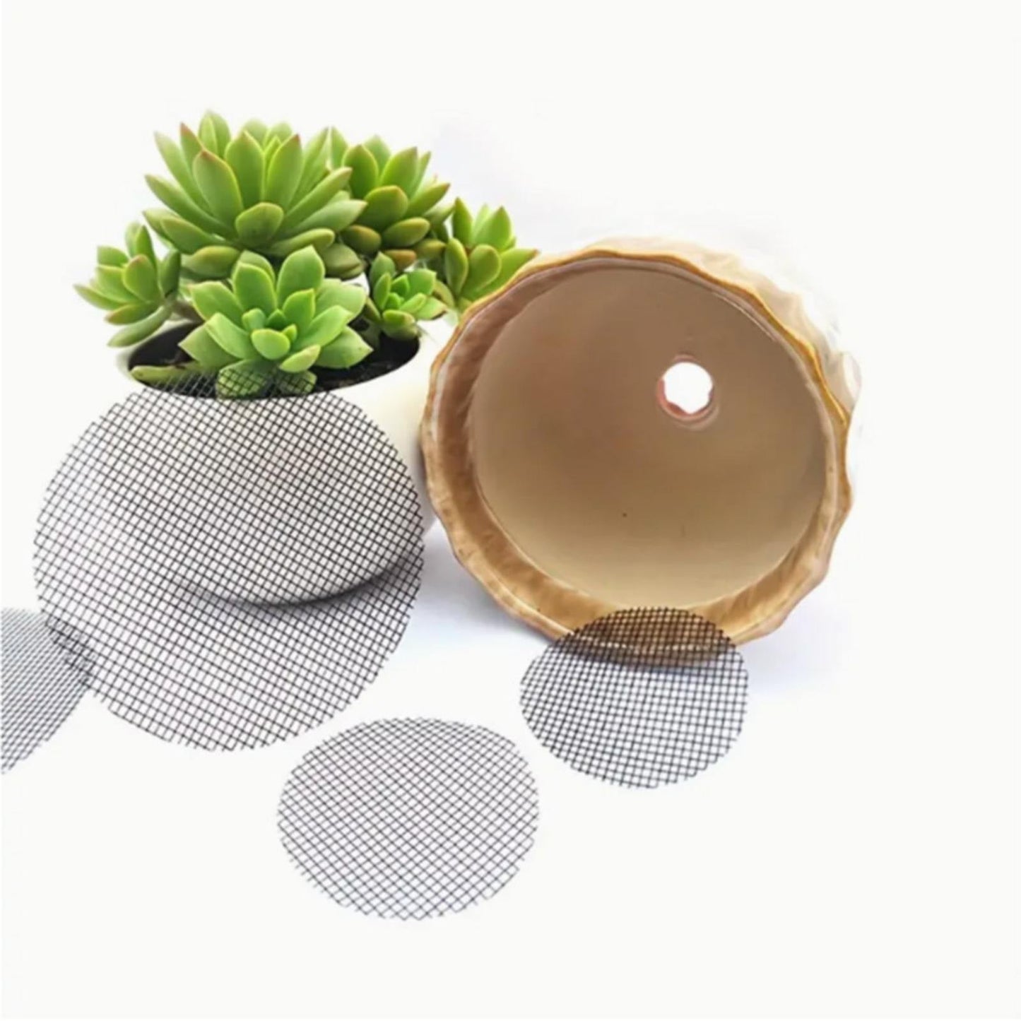 JWDX Strainers Clearance, Flowerpot Gasket Leakproof Earth Gasket Bottom Hole Gasket Bottom Plate Ceramic Flowerpot Breathable Proof Plastic Circular Mesh Gasket Black