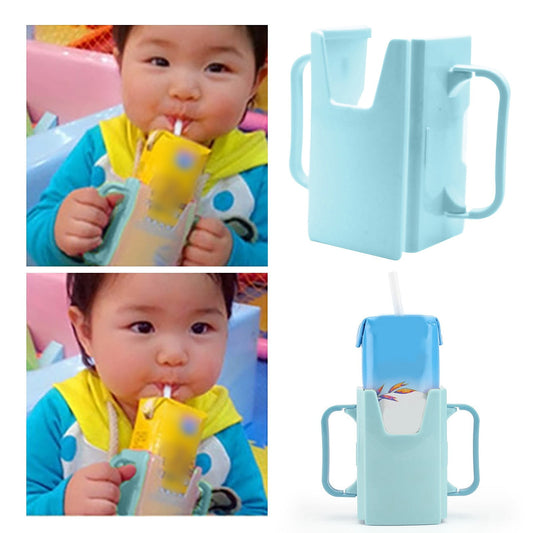 JWDX Juice Box Holder Clearance, 2025 Japanese and Korean Infant Water Cup Holder Carton Milk Adjustable Anti Spill Container Baby Milk and Water Cup Holder A