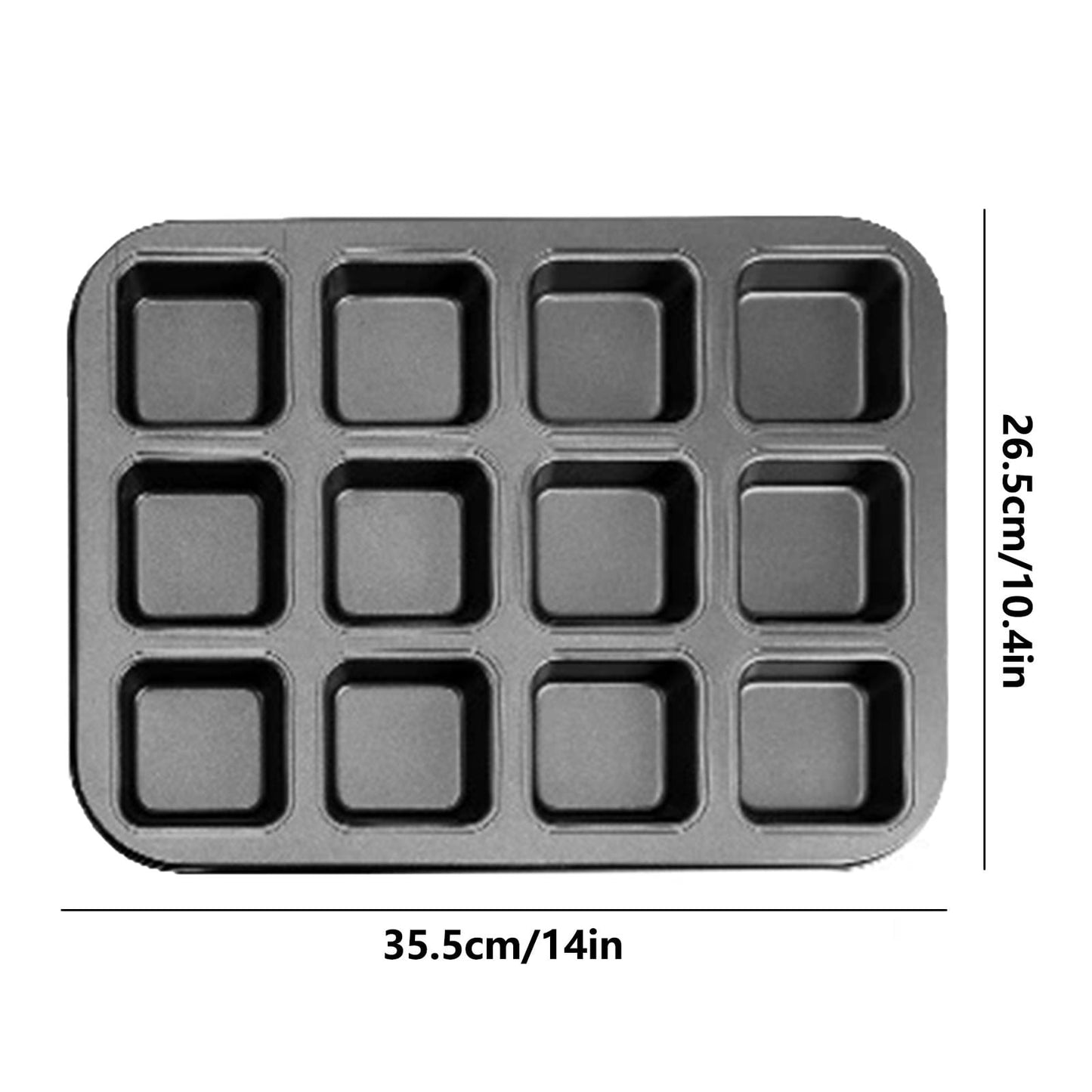 JWDX Non-Stick Pan Clearance, 12 Cup Square Baking Pan Non Stick Baking Pan Bread Plaid Cake Baking Tools As shown