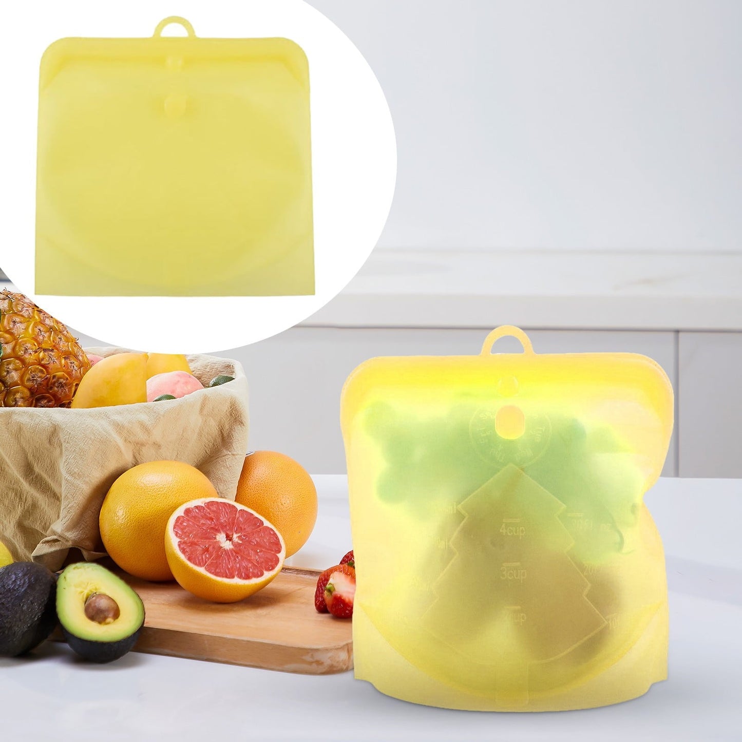 JWDX Closure Bags and Lids and Boxes Clearance, Reusable Silicone Food Storage Bag Sandwich Bag Sealed Freezer Bag Liquid Snack Lunch Fruit Fresh Produce Bag | Best Storage and Cooking Bag (1Pc) YEB
