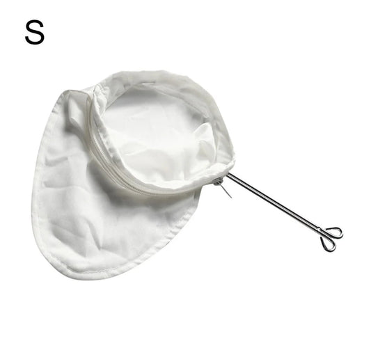 JWDX Strainers Clearance, 1Reusable Coffee Powder Tea Mesh Filter Bag with Stainless Handle Cotton Cloth Strainer As shown