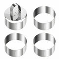 JWDX Cooking Utensils Clearance, 4 Pcs Round Ring for Cooking Stainless 3 Inch Food with 1 Pusher for Cake Dessert Tartare Dessert with Pusher and Lifter Cooking Rings Tartare As shown