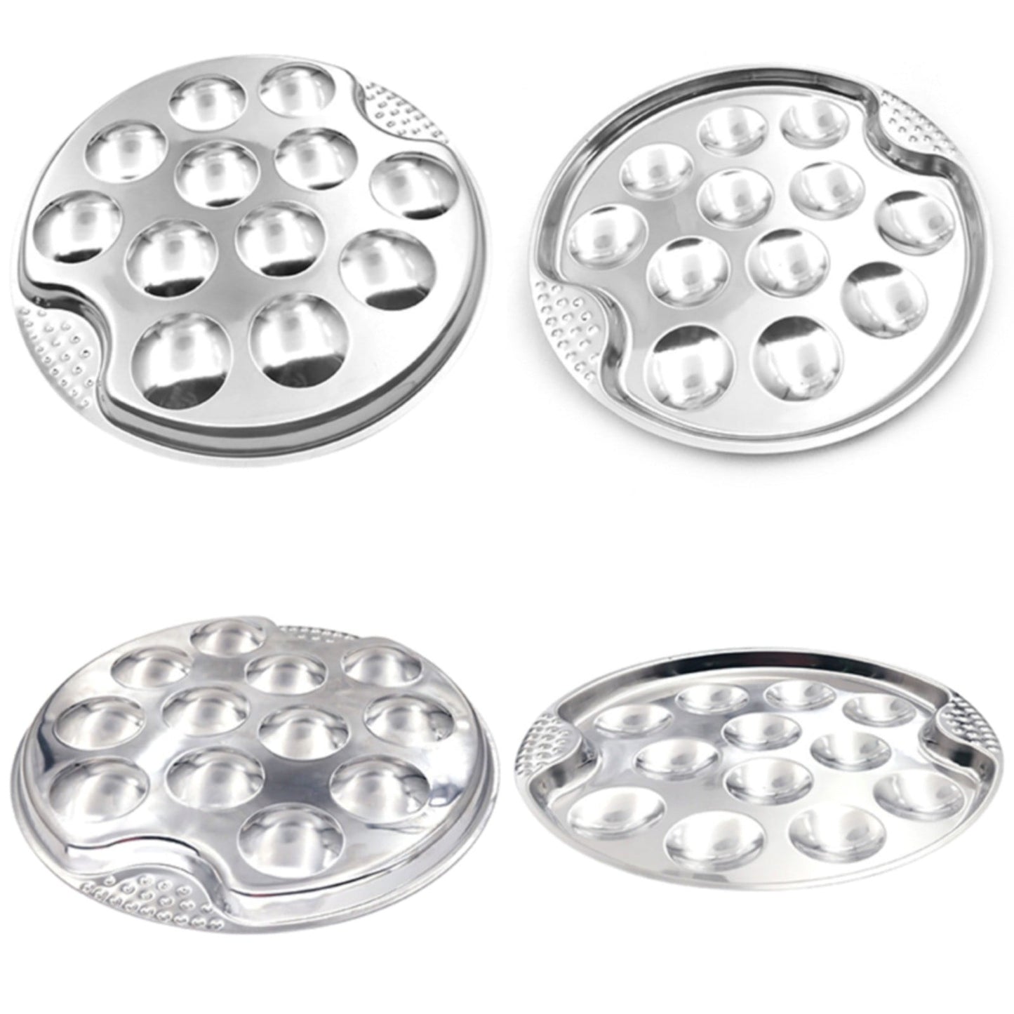 JWDX Baking Trays and Trays Clearance, Stainless Escargot Plates with 12 Compartment Holes Escargot Baking Dish Seafood Plate Dishes for Home Restaurant Hotel Kitchen As shown