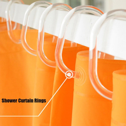 360 Degree Twistable Shower Curtain Ring Box Transparent C-Shaped Hooks 12 Pcs Jwdx Household Hooks Set Rubber Clear of Rings 12 Silicone Shower Curtain Housekeeping & Organizers One Size Clear
