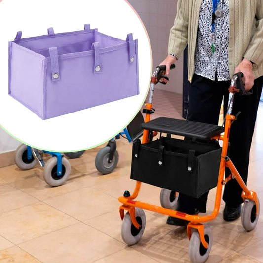 1 Storage Box Large Rollator Basket Foldable Cloth Under Seat Rollator Bag Basket Carry Insert for Four Wheel Rollator for Seniors Women Men Travel Activities One Size Purple