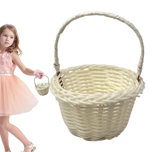 Small Wall-Mounted Kitchen Storage Basket, Hanging Storage Wicker Baskets Wall Mounted Woven Hanging Basket Wicker Small Basket with Handle Wicker Basket with Handle Small Basket Organizer White Wedding Flower Basket