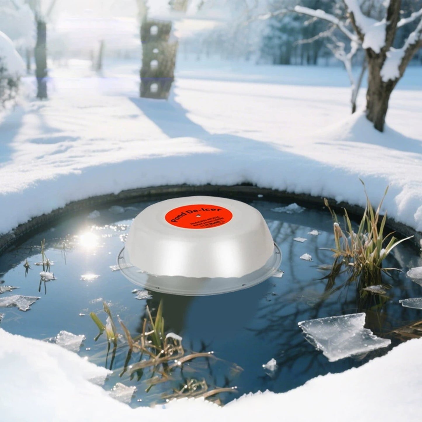 LGCASL Clearance! 1000W Floating Pond Heater Thermostatic Outdoor Fish Pond De Icer with Auto Heating & Shut Off Function Aluminum Tank Water Heater Deicer with 10Ft Power Cor- A One Size B