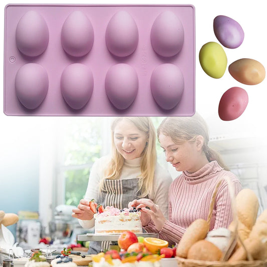 LGCASL Silicone Egg Shaped Molds, Egg Shaped Silicone Molds for Baking Easter Egg Shaped Silicone Baking Grade Non Stick Egg Shaped Easter Homemade Baking Tools Purple