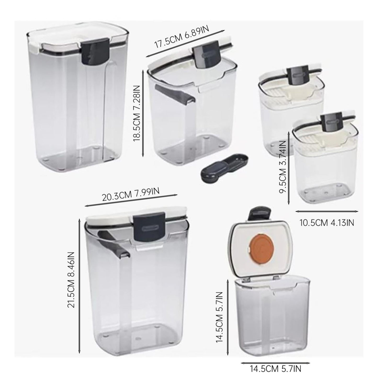 Clearance! JWDX Storage, Food Storage Promotion, Orliya Baking Storage Set Orliya Baking Containers Storage Set with Labels Flour Sugar Storage Containers Set Airtight A C