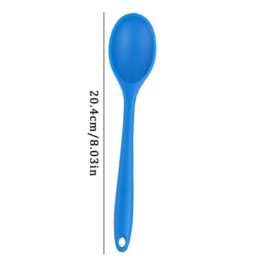 JWDX Tableware Clearance! Food Grade High Temperature Silicone Small Spoon Dense Mixing Spoon Auxiliary Food Spoon Students and Children Feeding Spoon Eating Spoon, Include 1*Spoon Green