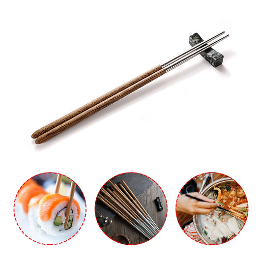 JWDX Tableware Clearance! Household High-Grade Non-Lacquered Non-Slip Light Chopsticks Wooden Luxury Kitchenï¼Dining Bar, Stainless Steel Bowl Promotion Include 1 Pair of Wooden Chopsticks AS shown