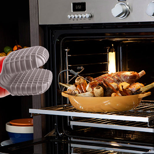 JWDX Oven Mitts Clearance! Mini Silicone Oven Mitts Set Oven Mitts Heat Insulation Oven Gloves for Kitchen Cooking and Baking Protecting Fingers Mini Oven Hand Clips, Include 1Pc Silicone Gloves B