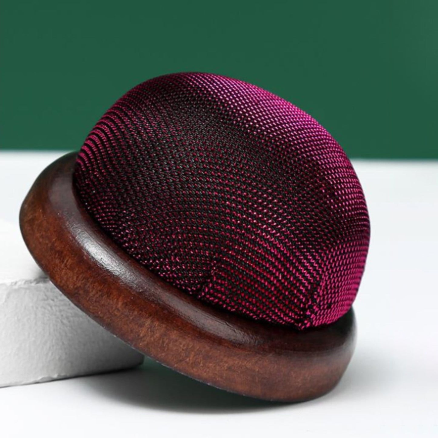 Smooth Round Pin Cushion! Eewia Needle and Thread Kit Clearance, Glossy Pin Cushion Wooden Base Needle Pincushion Round Pin Cushion for Sewing Needle Holder Or Diy Crafts, include 1*Pin Cushion Red