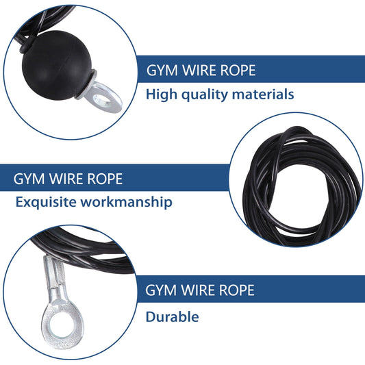 Ortofally Fitness Replacement Cable Exercising Wire Rope Heavy Duty Gym Cable for Pulley Home Gym Accessories 1.4M 140X0.5X0.5cm Assorted Color