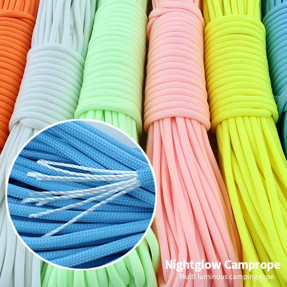 Worgeous 5pcs Outdoor 1 Meter Night Nine-core Umbrella Ropes Parachute Cord Glowing in the Dark