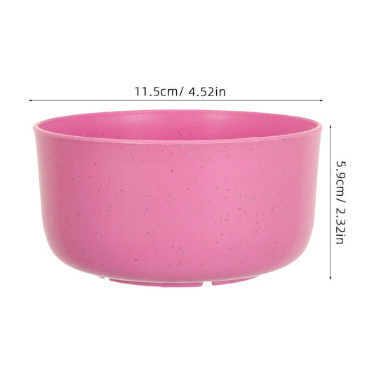 SWETRACE 10Pcs Round Pink Plastic Bowls for Soup and Rice Reusable Home Use