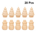 SWETRACE 20Pcs Diy Wooden Dolls Craft Mini Ornaments Light Yellow Snowman Figurines Miniature For Children