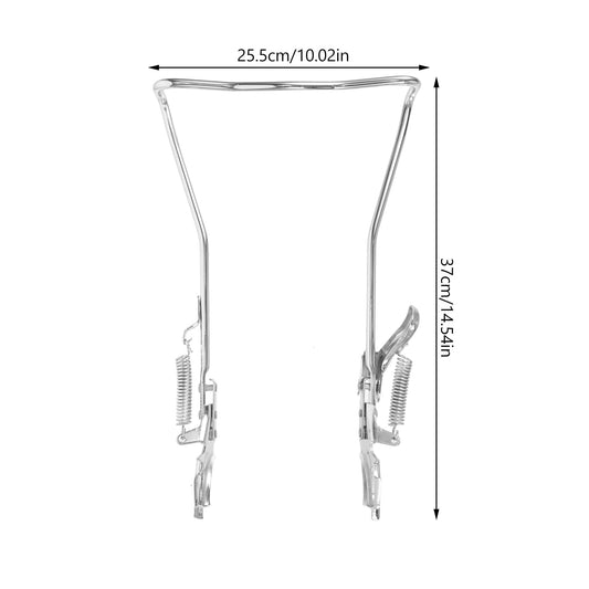SWETRACE 1Set Steel Silver Double Legged Bike Kickstand for Stable Support Non Slip Feet Quick Adjustment 14.6x10x0.4in
