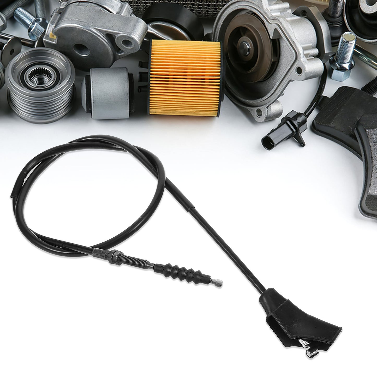 SWETRACE Motorcycle Clutch Cable Adjustable Black Stainless Steel 1 Pcs