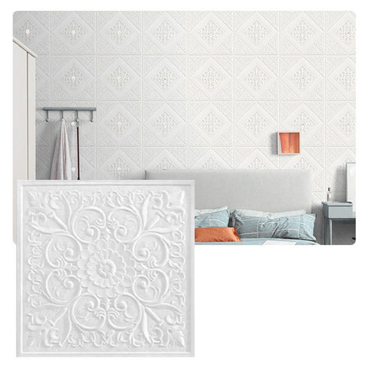 1PC 1/10pc 3D Tile Brick Wall Sticker Self-adhesive Foam Panel Stickers Living Room Bedroom Ceiling Wall Stickers Home Decoration Smile Home