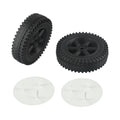 Lierteer 2Pcs/Set Grill Wheels Replacement Parts 170/177mm 7 Inch BBQ Grill Wheel Barbecue Grills Kitchen Garden Plastic Black black+white wheel cover