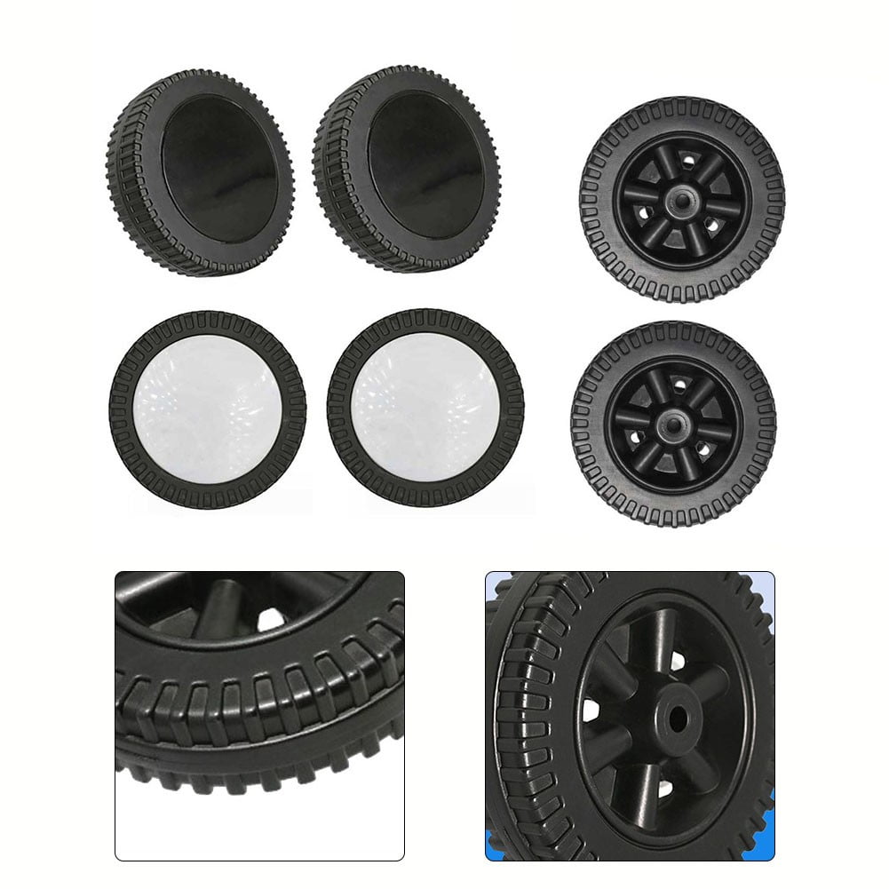Lierteer 2Pcs/Set Grill Wheels Replacement Parts 170/177mm 7 Inch BBQ Grill Wheel Barbecue Grills Kitchen Garden Plastic Black black+white wheel cover
